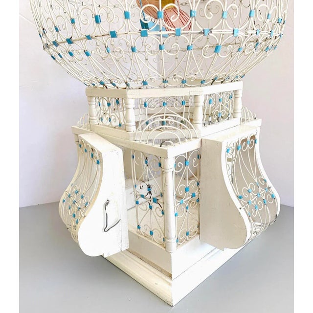 Ivory Vintage French Colonial Domed Bird Cage For Sale - Image 8 of 12
