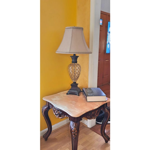 2000 - 2009 Uttermost Mid-Century Modern Style Bronze Crystal and Bronze Pineapple Table Lamp For Sale - Image 5 of 13