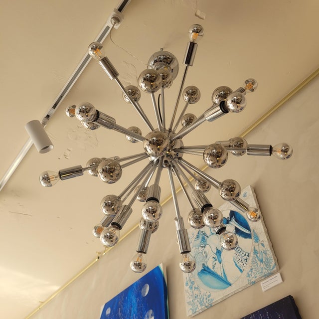 Space Age Sputnik Lamp in Chrome Metal, Germany, 1970s For Sale - Image 9 of 17