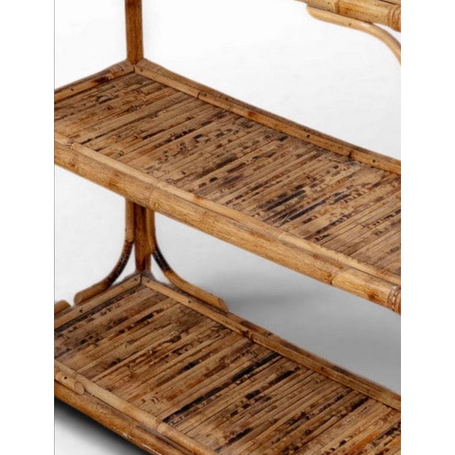 Pair Vintage Bamboo & Rattan Shelves For Sale In Miami - Image 6 of 6