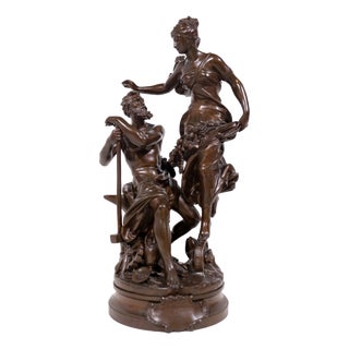 Adrien-Etienne Gaudez, Fortune Rewards Work, 1885, Bronze For Sale