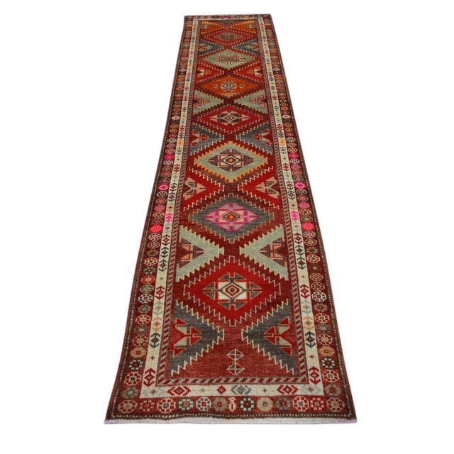 1960s Vintage Turkish Rug 2'11" x 11'11" For Sale - Image 5 of 6