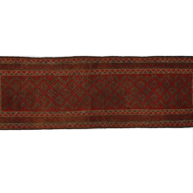 Wool on wool pile genuine hand made semi-Vintage Baluchestan runner-