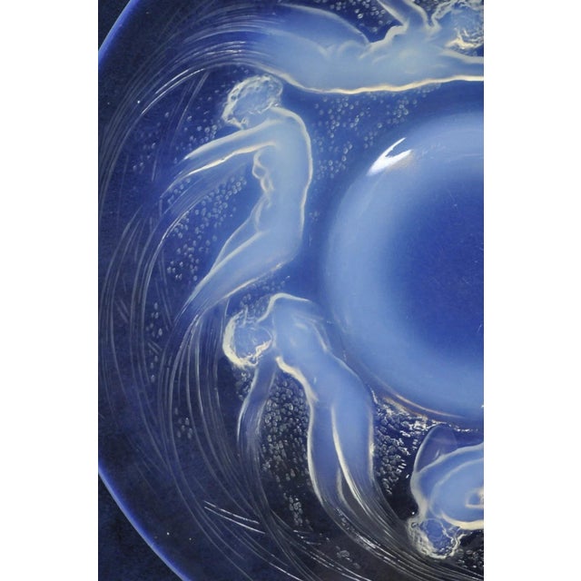 Early 20th Century René Lalique Ondines Opalescent Clear Glass Swimming Mermaids French Dish Plate For Sale - Image 5 of 9