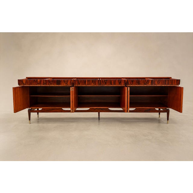 Giuseppe Scapinelli Rosewood Credenza With Brass Sabots, Brazilian Modern, 1950s For Sale In New York - Image 6 of 18