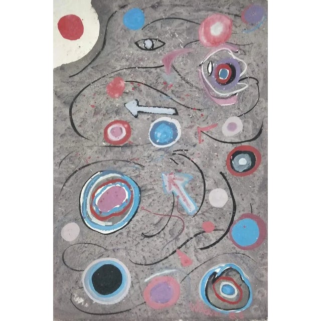 Domingo Millan, Composition, 1986, Mixed Media on Paper For Sale - Image 3 of 5
