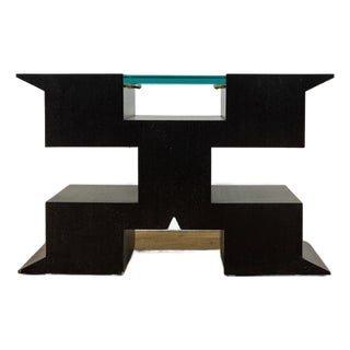 ZuZu Mahogany Accent Table by Stanley Jay Friedman - Modernist Geometric Design For Sale