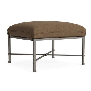 Brown Jordan Venetian Ottoman, Mica frame with Fusion Moccasian fabric For Sale