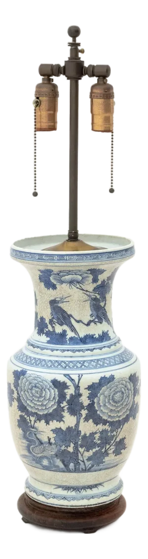 Chinese Blue and White Porcelain Vase as Lamp