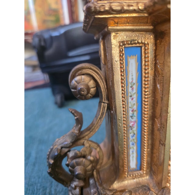 Antique French Japy Frères Ormolu & Sevres Style Porcelain Clock Garniture Set – True Masterpiece For Sale - Image 12 of 18