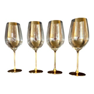 1990s Copper-Stemmed Wine Glasses - Set of 4 For Sale