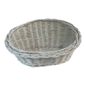 Vintage White Wicker Basket