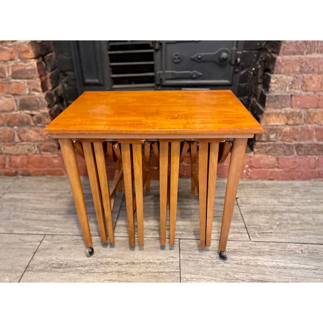 Tan Vintage Nesting Tables in Teak by Poul Hundevad for Novy Domov, 1960s, Set of 5 For Sale - Image 8 of 12