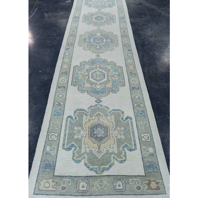 Turkish Turkish Oushak Rug 2'11" x 12'1" #19133 For Sale - Image 3 of 8