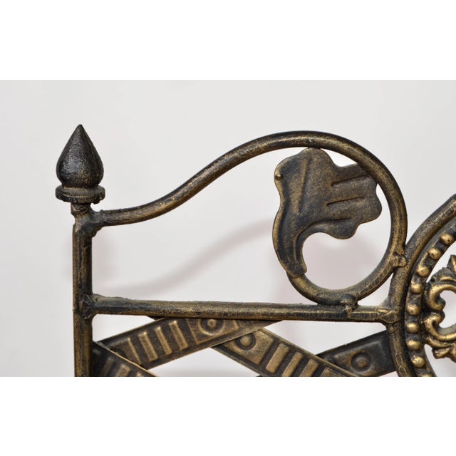 Vintage Wrought Iron Magazine Rack with Black & Bronze Finish For Sale - Image 11 of 13