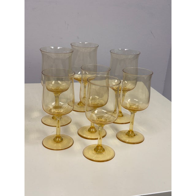 1970s Lenox Vintage 1970's Gold Mist Water Goblets, Set of Seven For Sale - Image 5 of 12