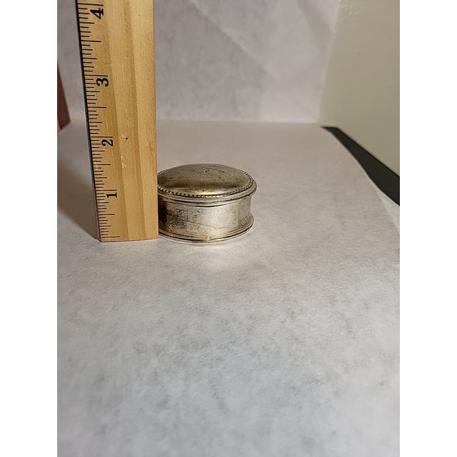 Vintage Silverplated Oval Trinket Box Velvet Lining For Sale In San Francisco - Image 6 of 7