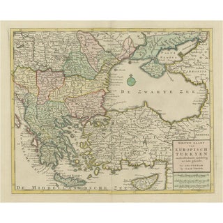 Antique Map of Greece and Turkey, 1733 For Sale