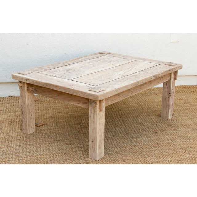 Bleached Teak Coastal Rustic Coffee Table For Sale - Image 13 of 18