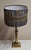 Vintage Table Lamp with Ornate Brass Base and Blue Fabric Shade, 1990s For Sale - Image 3 of 7