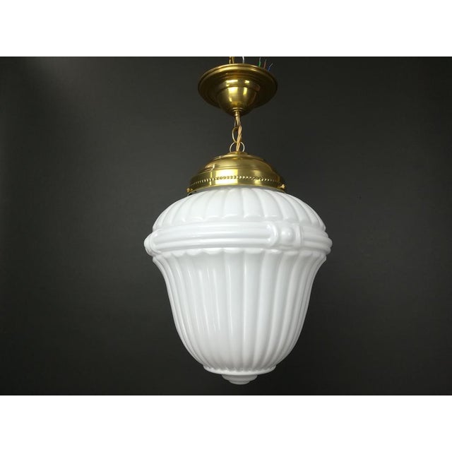 Milky Glass Pendant Lamp, Germany, 1920s For Sale - Image 10 of 10