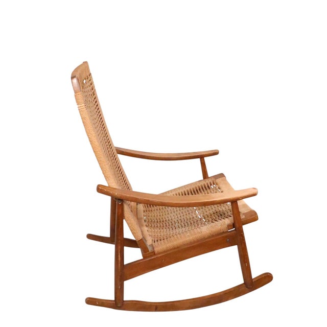 Mid-Century Modern Mid Century Rope Rocker After Wegner For Sale - Image 3 of 12