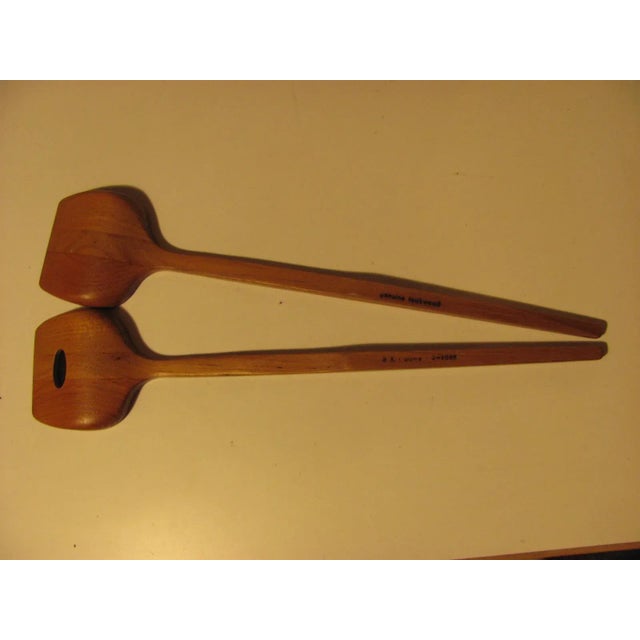Teakwood Salad Utensils Made in Sweden - a Pair For Sale In Providence - Image 6 of 7