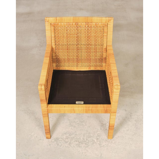 Set of Four Billy Baldwin for Bielecky Cane Dining Armchairs For Sale - Image 11 of 18