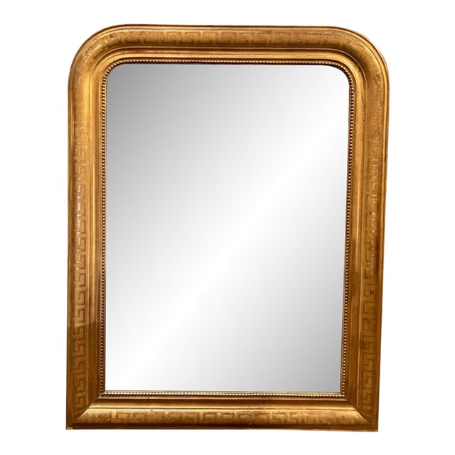 Fine 19th C. French Louis Philippe Mirror With Greek Key Frame For Sale