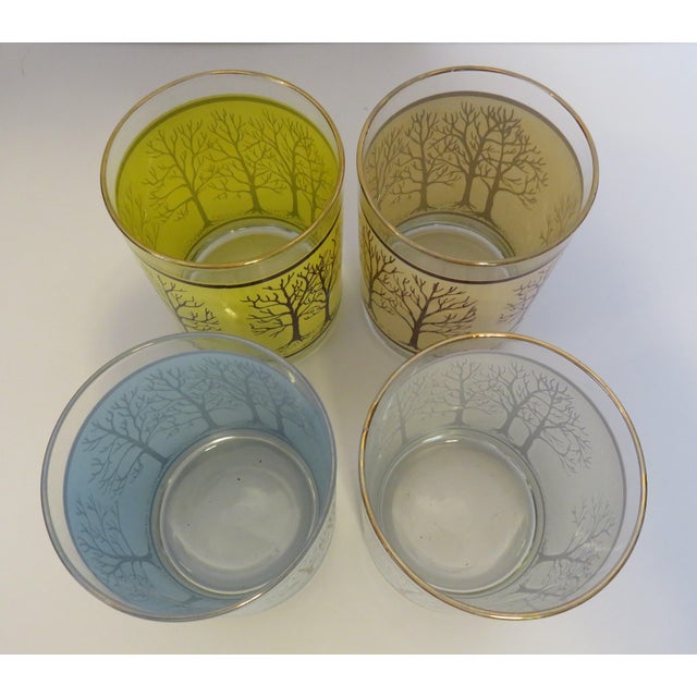 1970s Houze Seasons Trees Thermochromic Drinking Cocktail Rocks Glasses - Set 4 For Sale - Image 4 of 12