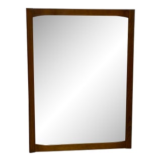 Mid Century Modern Walnut Mirror, 1960s — Scandinavian Design, For Sale