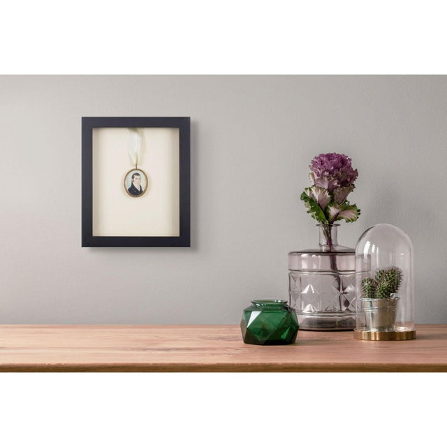 Gentleman's Portrait on Bone in a Gilt Bezel, C. 1810 For Sale In Chicago - Image 6 of 7