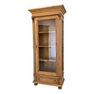 Rustic Display Cabinet with Glass For Sale