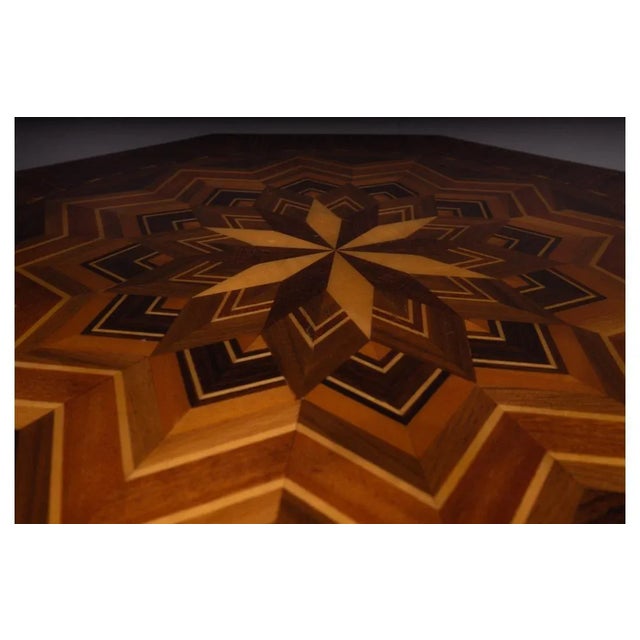 Wood Octagonal Inlaid Coffee Table For Sale - Image 7 of 9