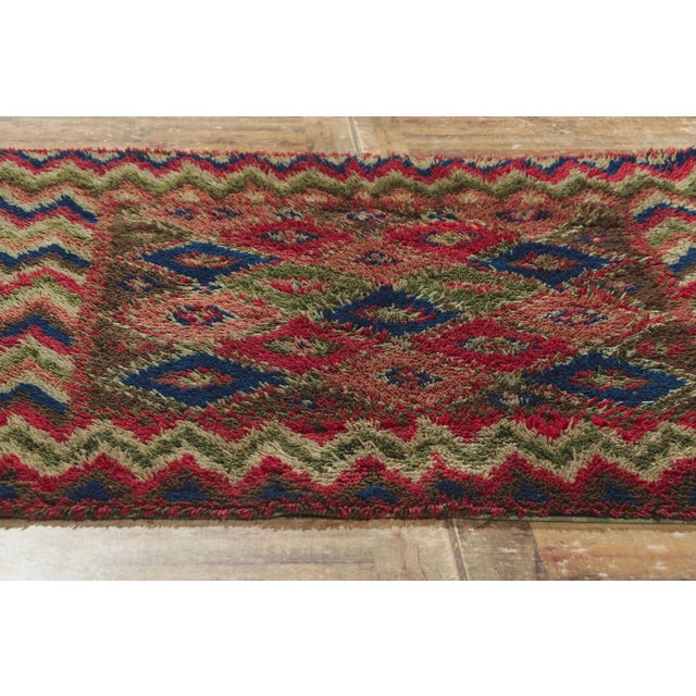 Textile Vintage Finnish Rya Ryijy Rug - 04'07 X 05'09 For Sale - Image 7 of 9