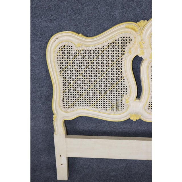 Louis XV Paint Decorated Cane Back Headboard For Sale - Image 4 of 10