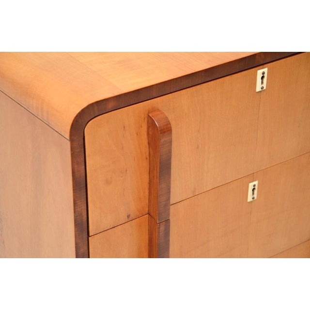 Art Deco Sycamore and Walnut Chest of Drawers, 1930s For Sale - Image 11 of 12