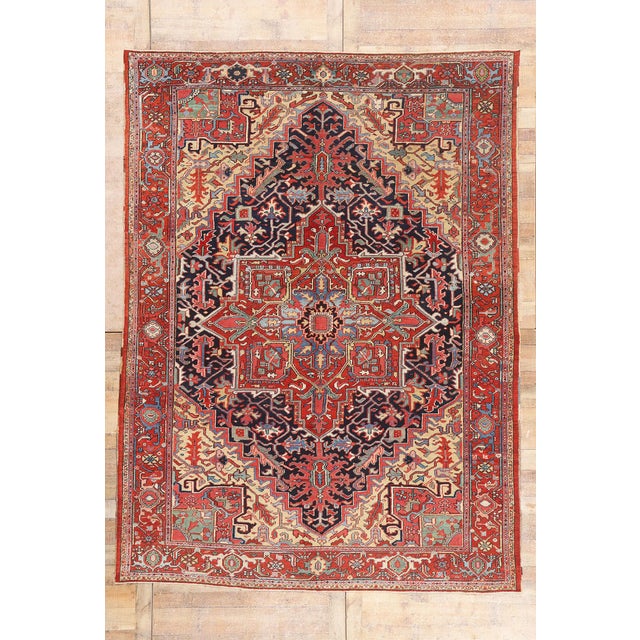Late 19th Century Persian Heriz Rug, 08'04 X 11'04 For Sale - Image 10 of 10
