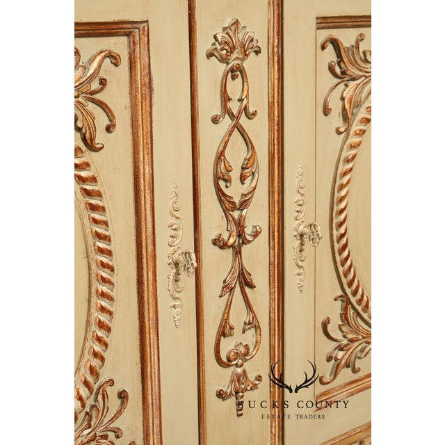 Early 21st Century French Rococo Style Painted Sideboard Buffet Cabinet For Sale - Image 5 of 18