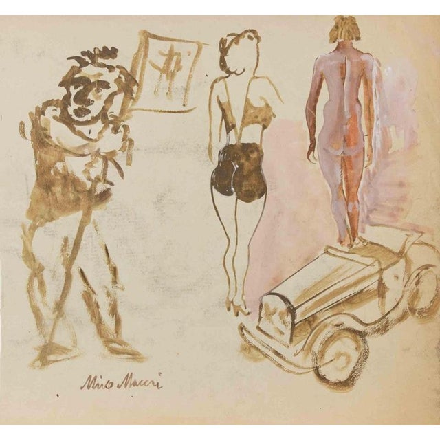 Watercolor on paper. Hand signed lower left. Very good condition. This piece is attributed to the mentioned...