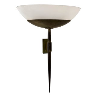 Vintage Art Deco Wall Sconce in Brass and Acrylic Glass, France, 1930 For Sale