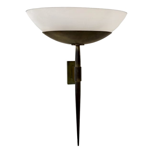 Vintage Art Deco Wall Sconce in Brass and Acrylic Glass, France, 1930 For Sale