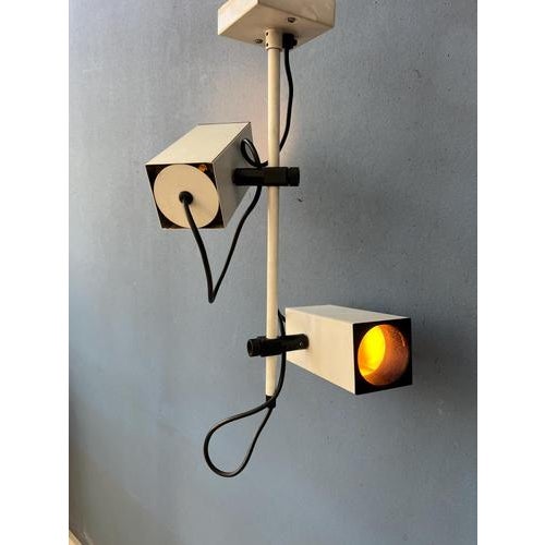 Vintage Beige Downrod Ceiling Lamp from Philips For Sale - Image 4 of 13