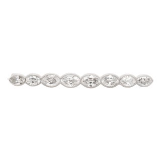 Antique Edwardian Platinum & Marquise Diamond Brooch or Pin For Sale