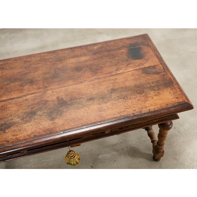 18th Century French Louis XIII Walnut Library Table or Desk For Sale - Image 11 of 18