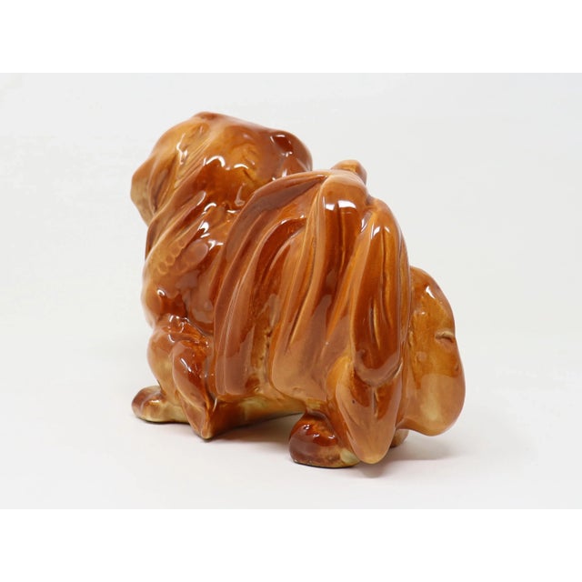 Vintage Ceramic Pekingese Dog Statue Figurine For Sale In Chicago - Image 6 of 11