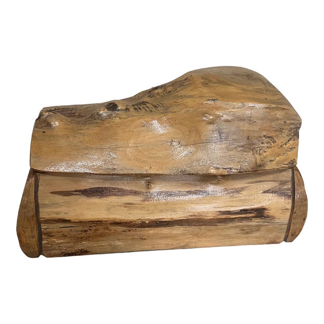 Vintage Burlwood Jewelry Box Signed Burl Craft Oregon For Sale