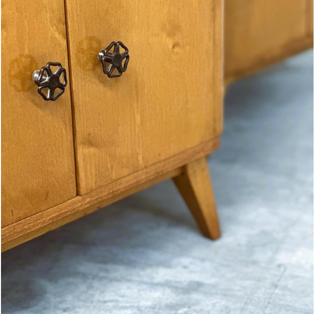 Mid-Century Bedside Cabinets with Compass Legs, 1950s, Set of 2 For Sale - Image 4 of 13