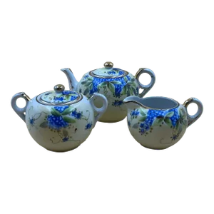 Vintage Nippon Floral Asian Ceramic Tea Set- 3 Pieces