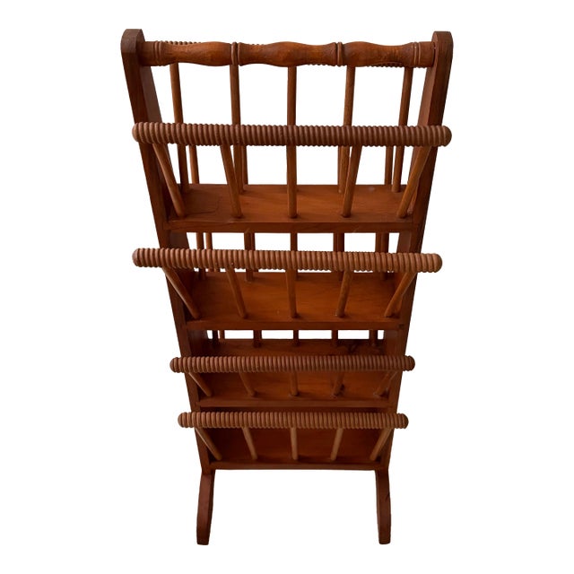 Vintage Mid Century Modern Scandinavian Magazine Record Album Vinyl Rack For Sale